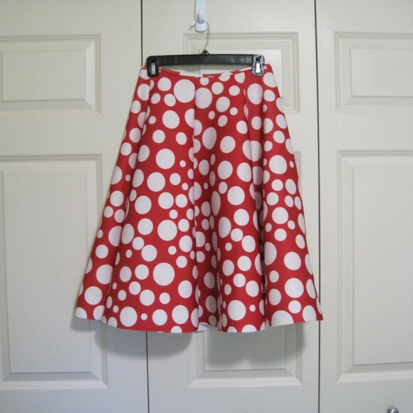 Rainbow Dresses & Skirts - Rainbow red and white polka dot skirt sz M